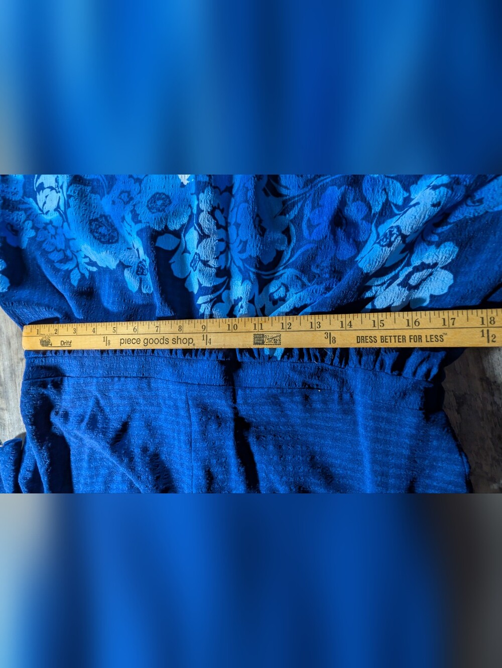 London Times Blue Floral Flutter Sleeve Fit & Flare Dress – Size 12 - Picture 6 of 9